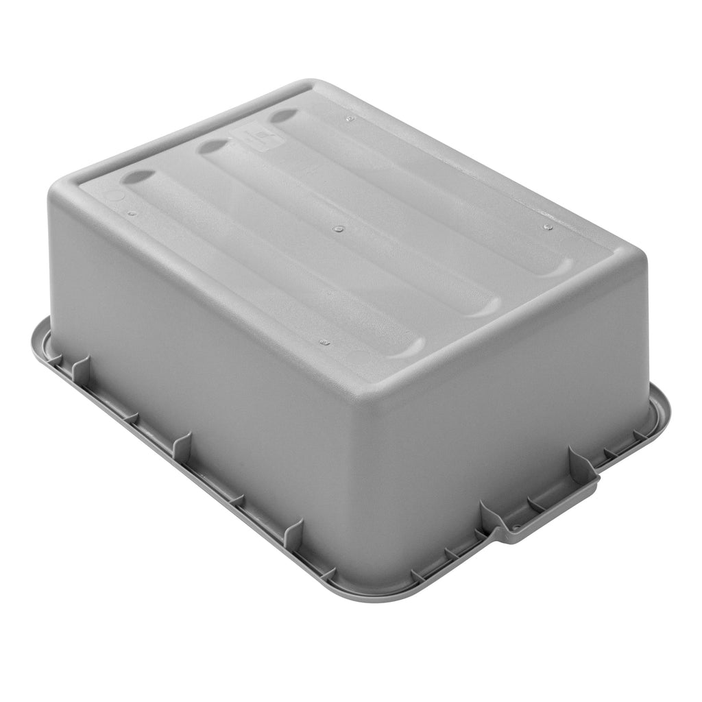 RW Clean Gray Plastic Bus Tub - Deep, Easy Grip - 20" x 15" x 7" - 10 count box