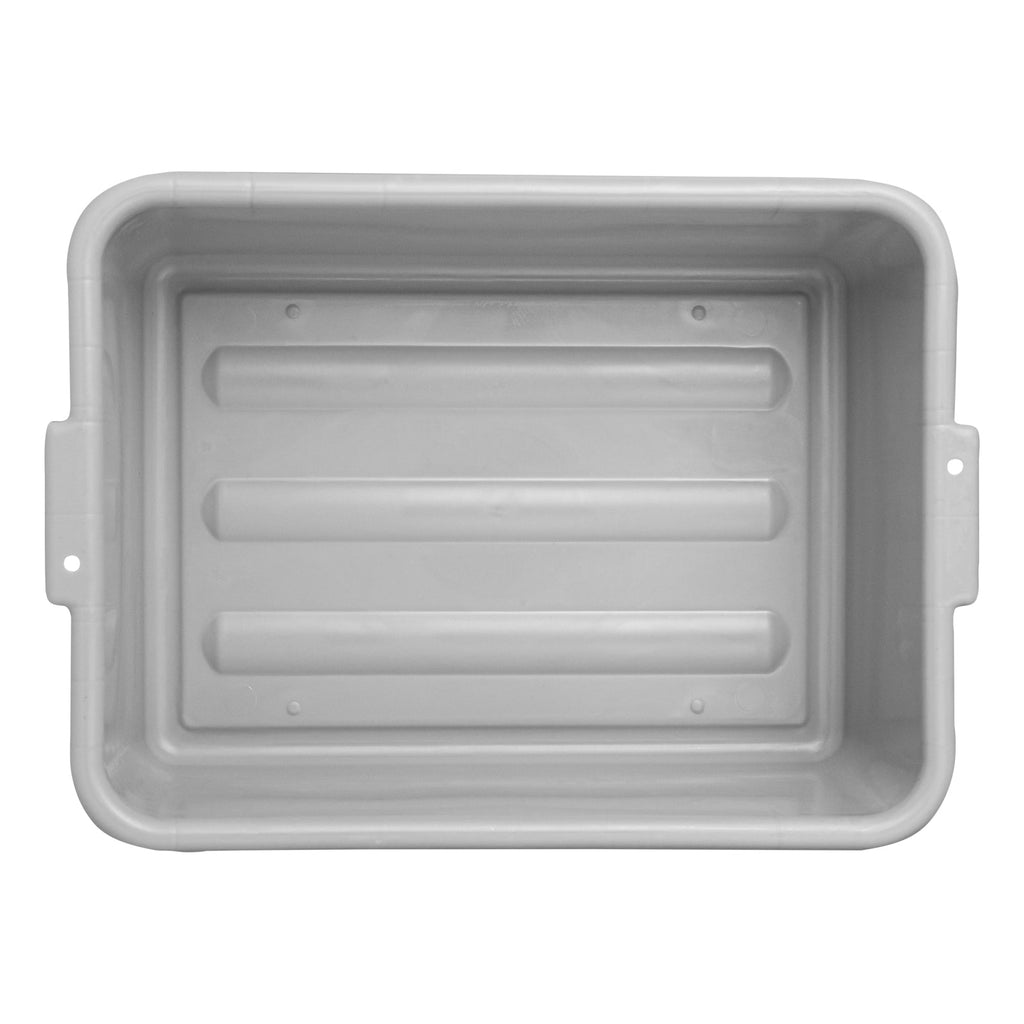 RW Clean Gray Plastic Bus Tub - Deep, Easy Grip - 20" x 15" x 7" - 10 count box