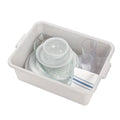 RW Clean White Plastic Bus Tub - Deep, Easy Grip - 20" x 15" x 7" - 1 count box