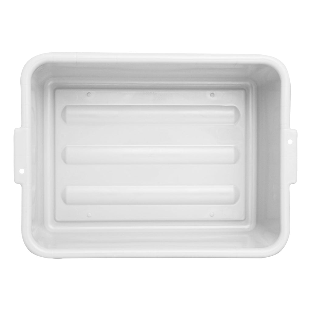 RW Clean White Plastic Bus Tub - Deep, Easy Grip - 20" x 15" x 7" - 1 count box