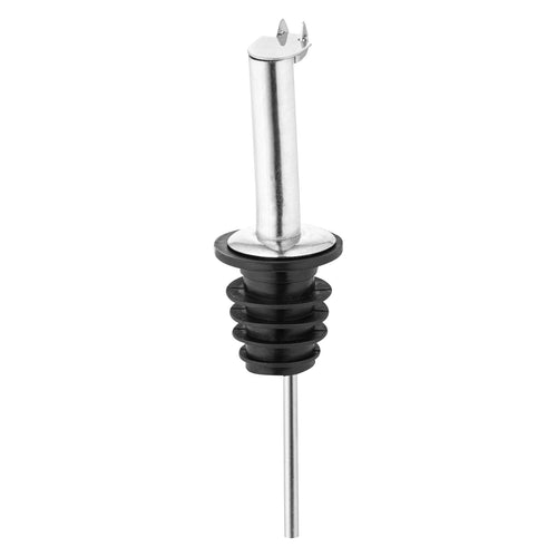 Bar Lux Stainless Steel Liquor Pourer - with Flip Cap - 4 1/4" x 1" x 1" - 1 count box