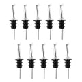 Bar Lux Stainless Steel Tapered Liquor Pourer - with Flip Cap - 4 1/4" x 1" x 1" - 10 count box