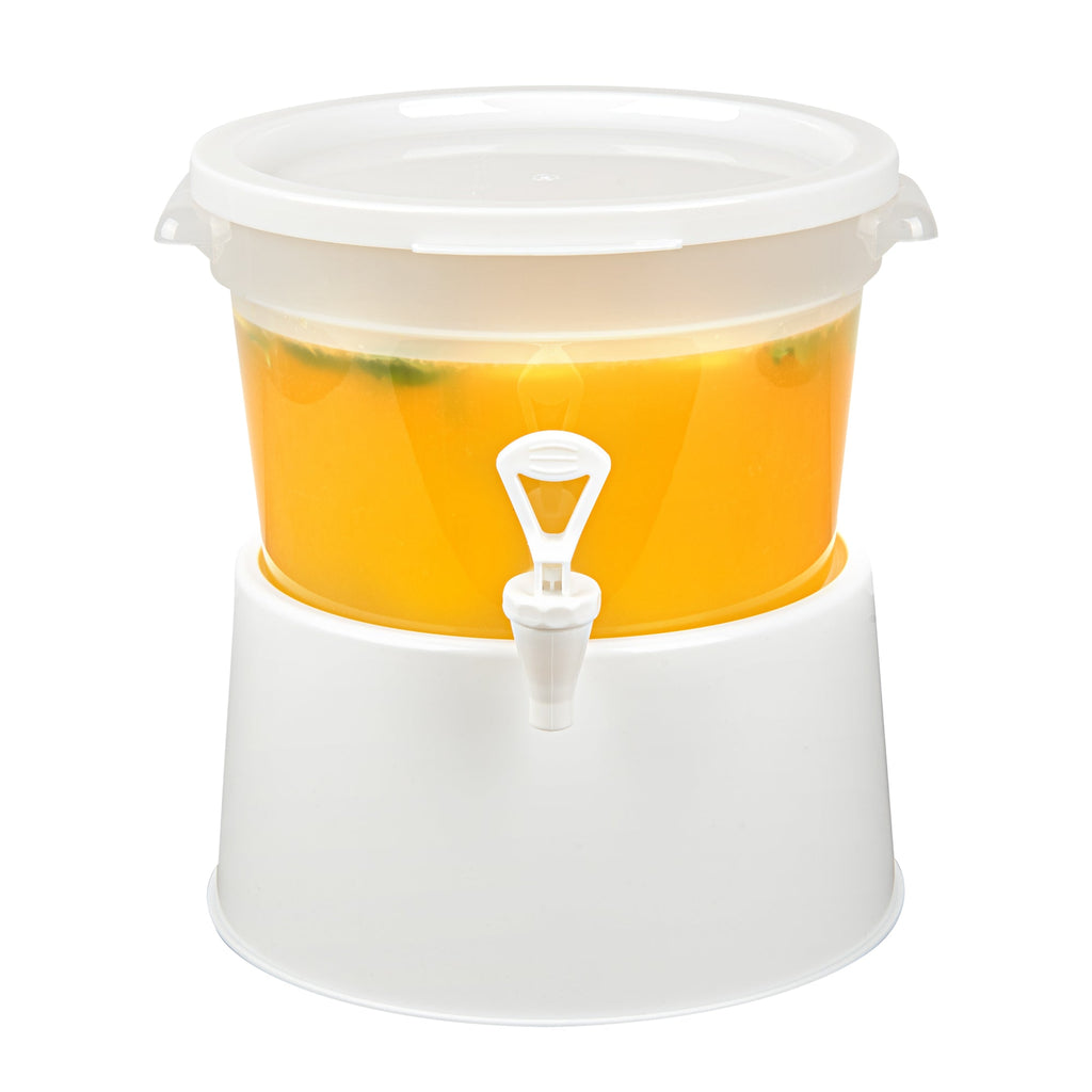 Bev Tek 3 gal Round Clear Plastic Beverage Dispenser - 12 1/2" x 12 1/2" x 8 3/4" - 1 count box