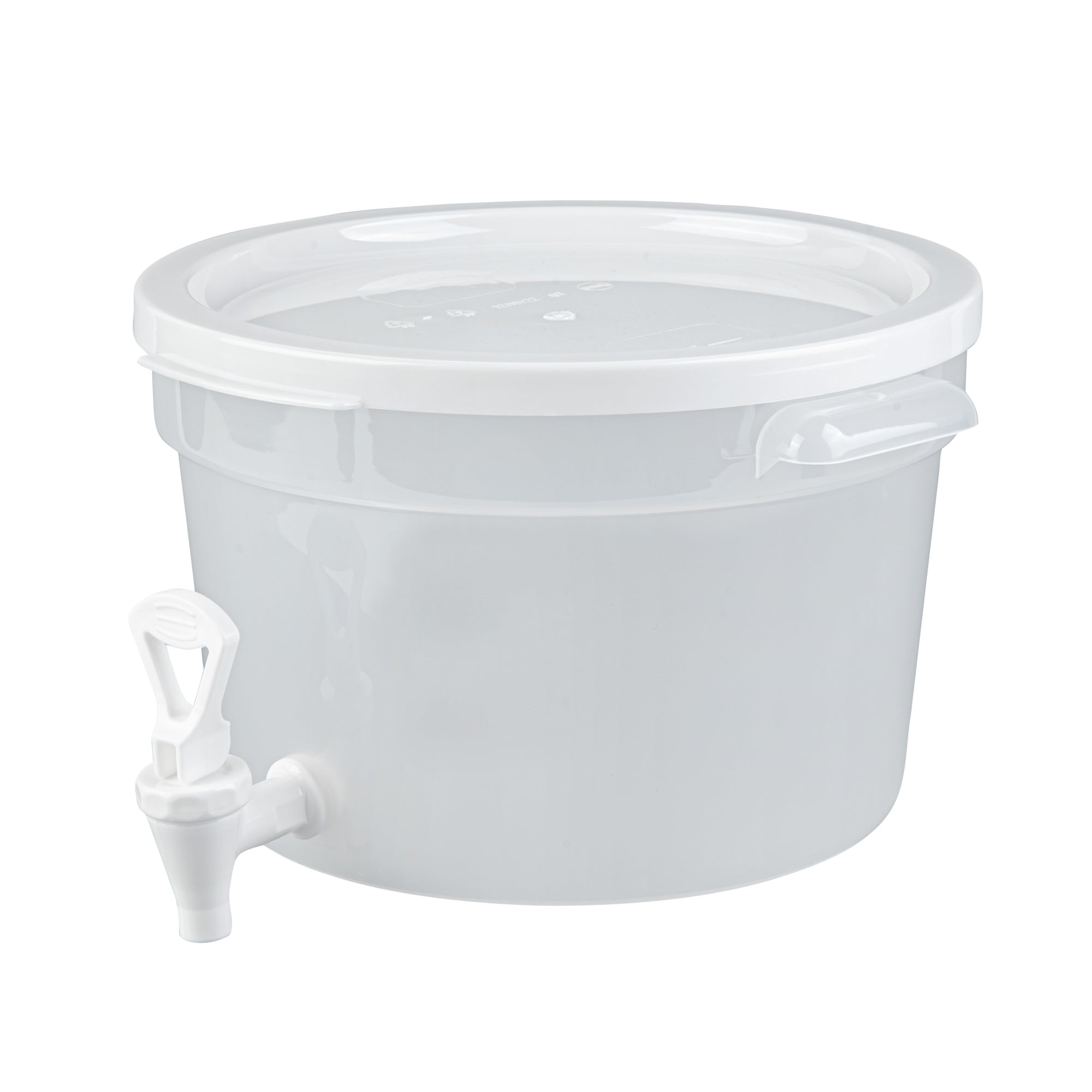 Bev Tek 3 gal Round Clear Plastic Beverage Dispenser - 12 1/2" x 12 1/2" x 8 3/4" - 1 count box