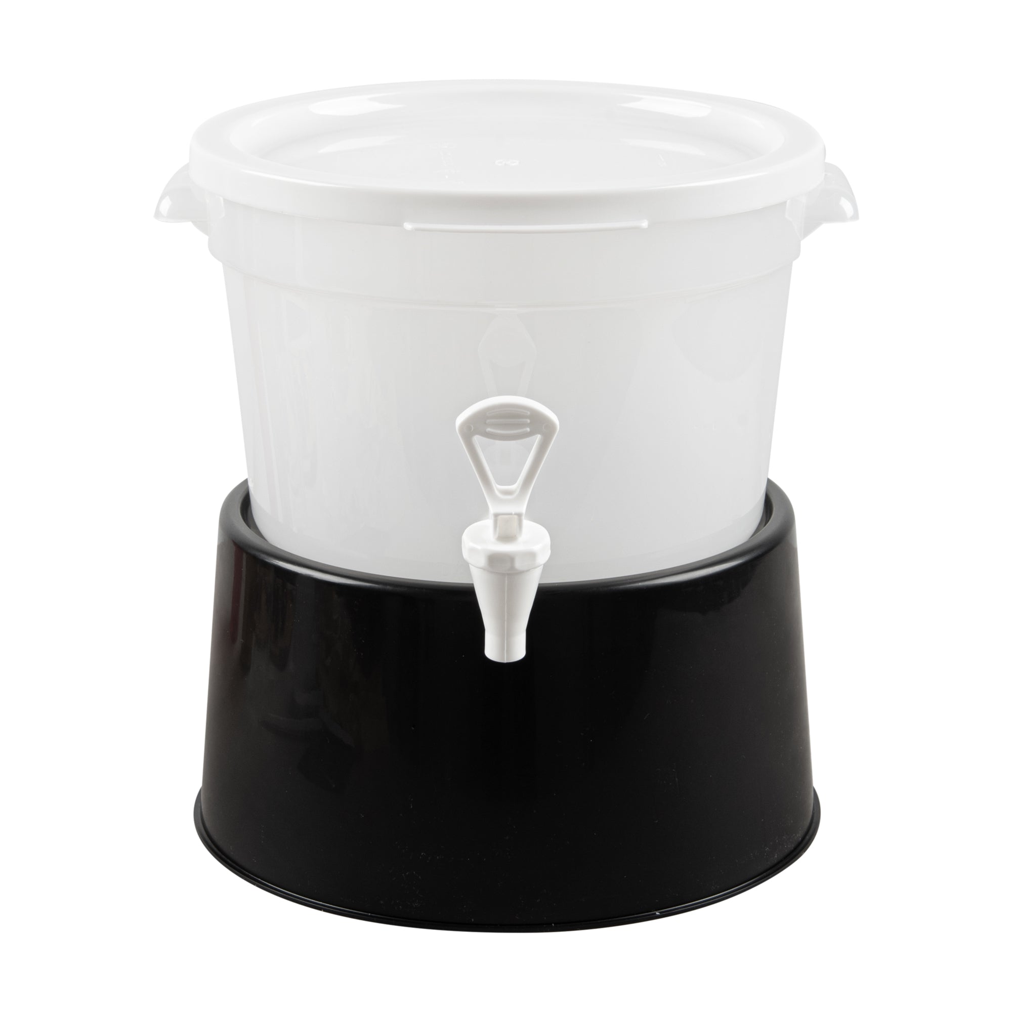 Bev Tek 3 gal Round Clear Plastic Beverage Dispenser - 12 1/2" x 12 1/2" x 8 3/4" - 1 count box