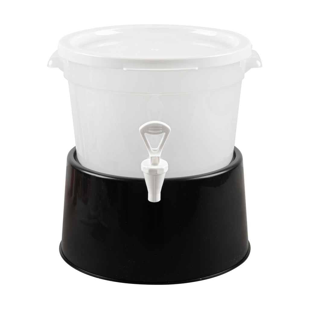 Bev Tek 3 gal Round Clear Plastic Beverage Dispenser - 12 1/2" x 12 1/2" x 8 3/4" - 4 count box