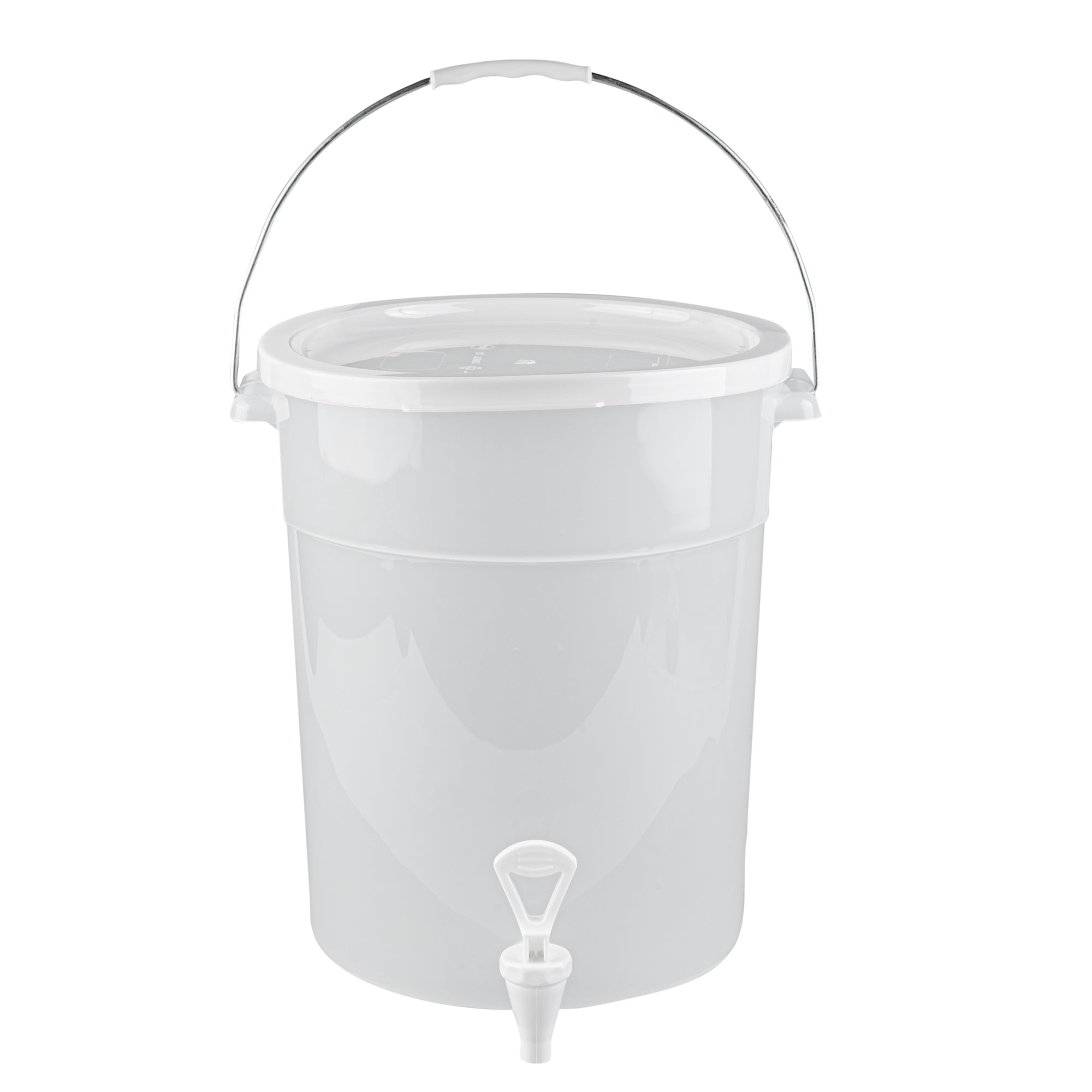 Bev Tek 6 gal Round Clear Plastic Beverage Dispenser - 12 1/4" x 12 1/4" x 15" - 1 count box