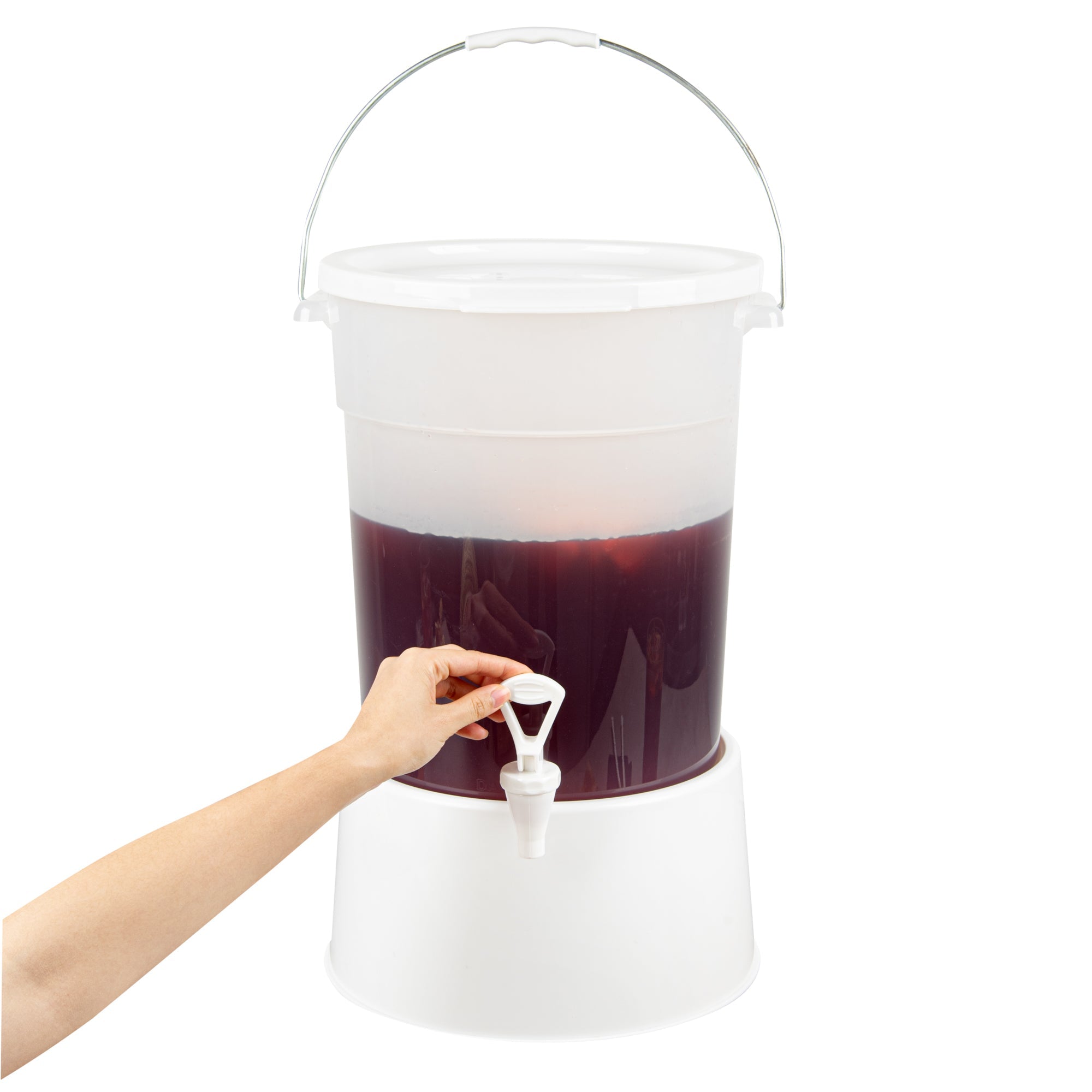 Bev Tek 6 gal Round Clear Plastic Beverage Dispenser - 12 1/4" x 12 1/4" x 15" - 1 count box