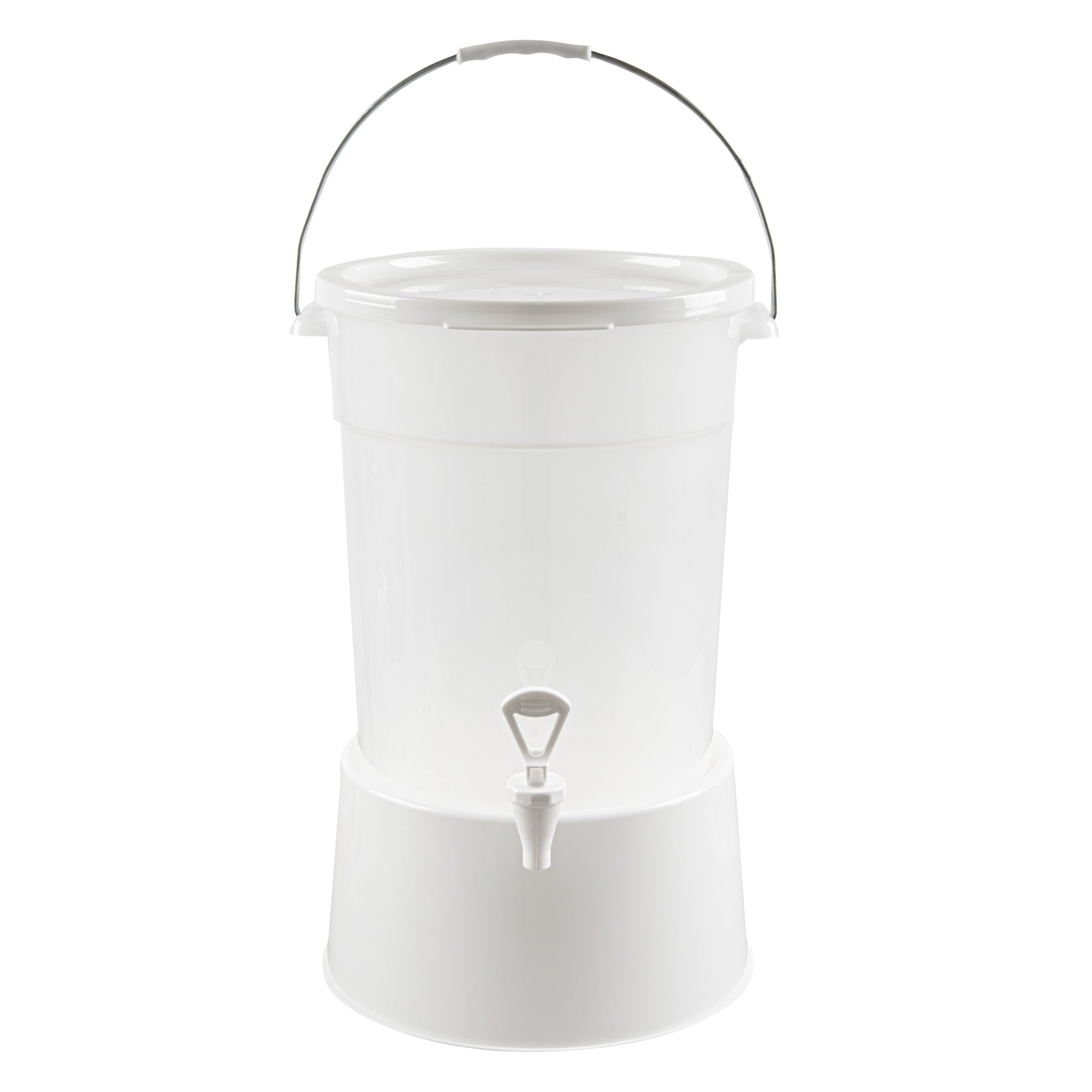 Bev Tek 6 gal Round Clear Plastic Beverage Dispenser - 12 1/4" x 12 1/4" x 15" - 1 count box