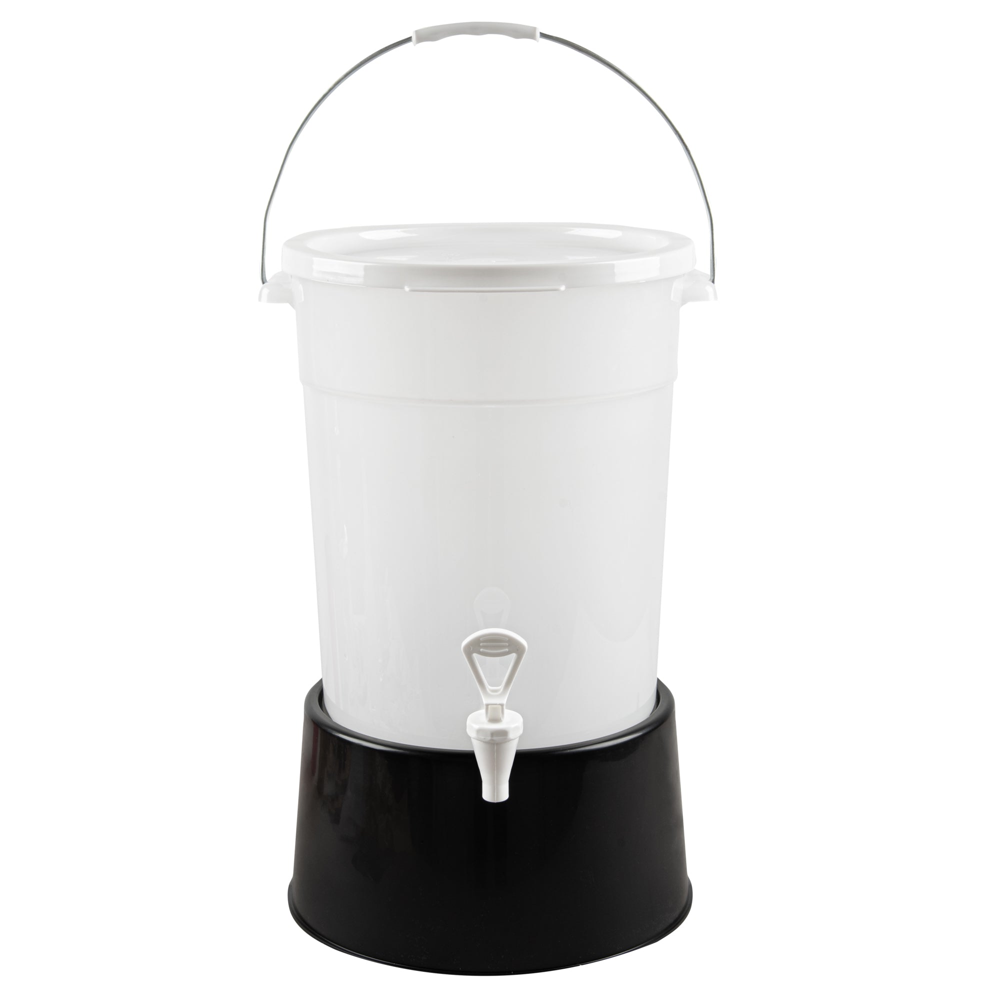 Bev Tek 6 gal Round Clear Plastic Beverage Dispenser - 12 1/4" x 12 1/4" x 15" - 4 count box