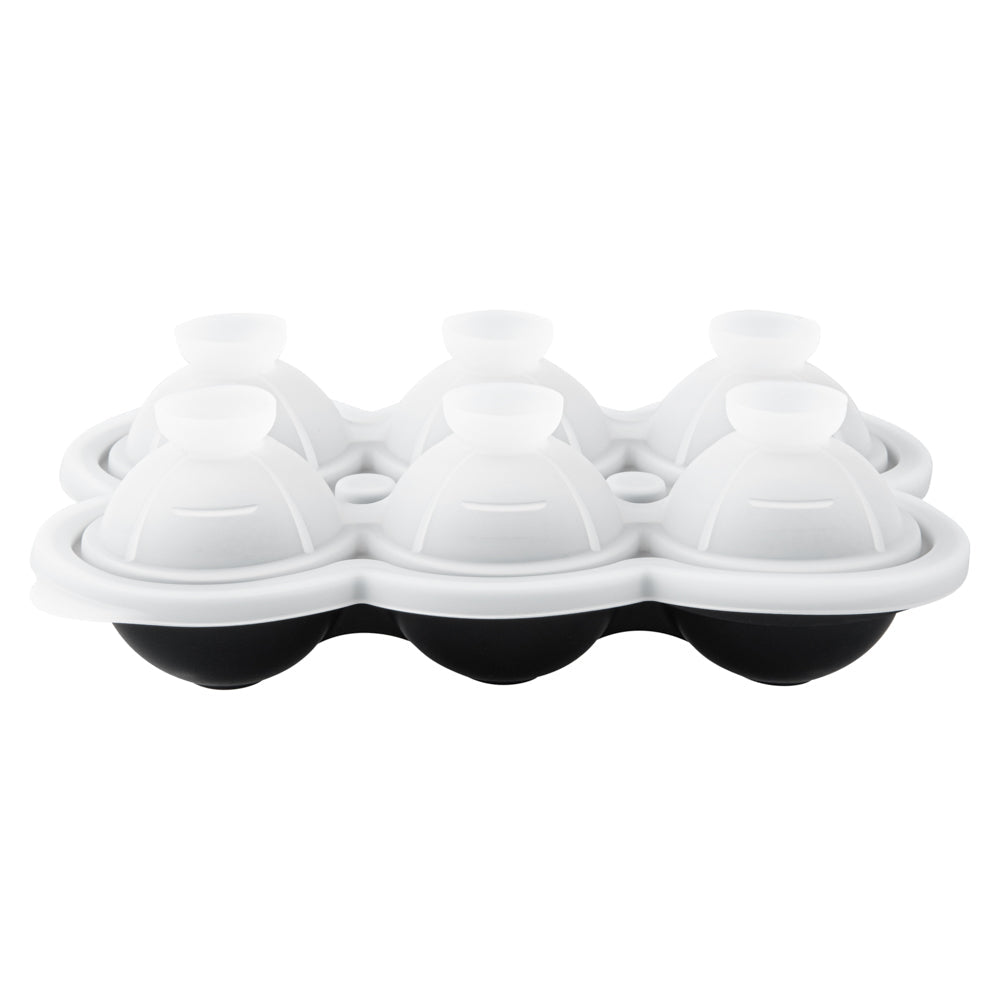Bar Lux Black Silicone Ice Mold - 1 3/4" Sphere, 6 Compartments - 1 count box