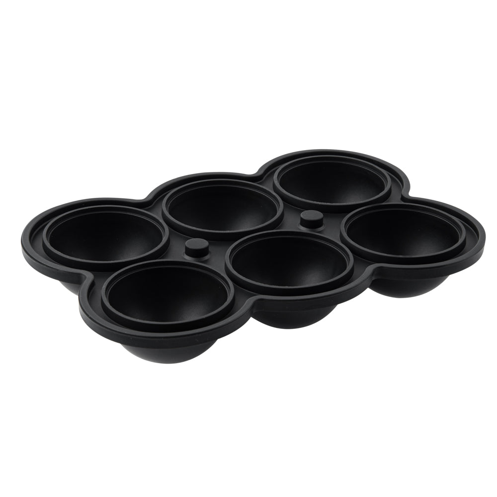 Bar Lux Black Silicone Ice Mold - 1 3/4" Sphere, 6 Compartments - 1 count box