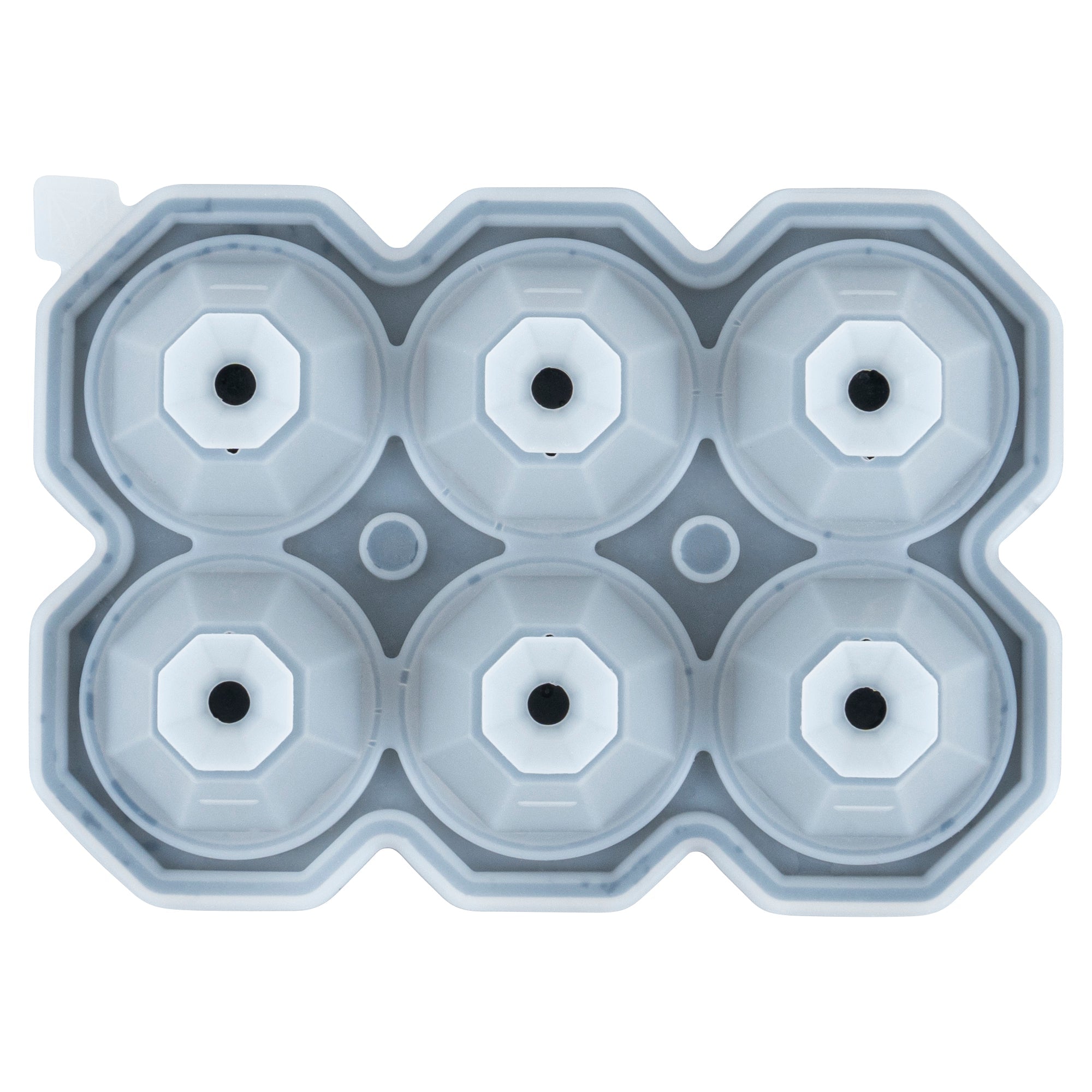 Bar Lux Black Silicone Ice Mold - 2" x 1 1/2" Diamond, 6 Compartments - 1 count box