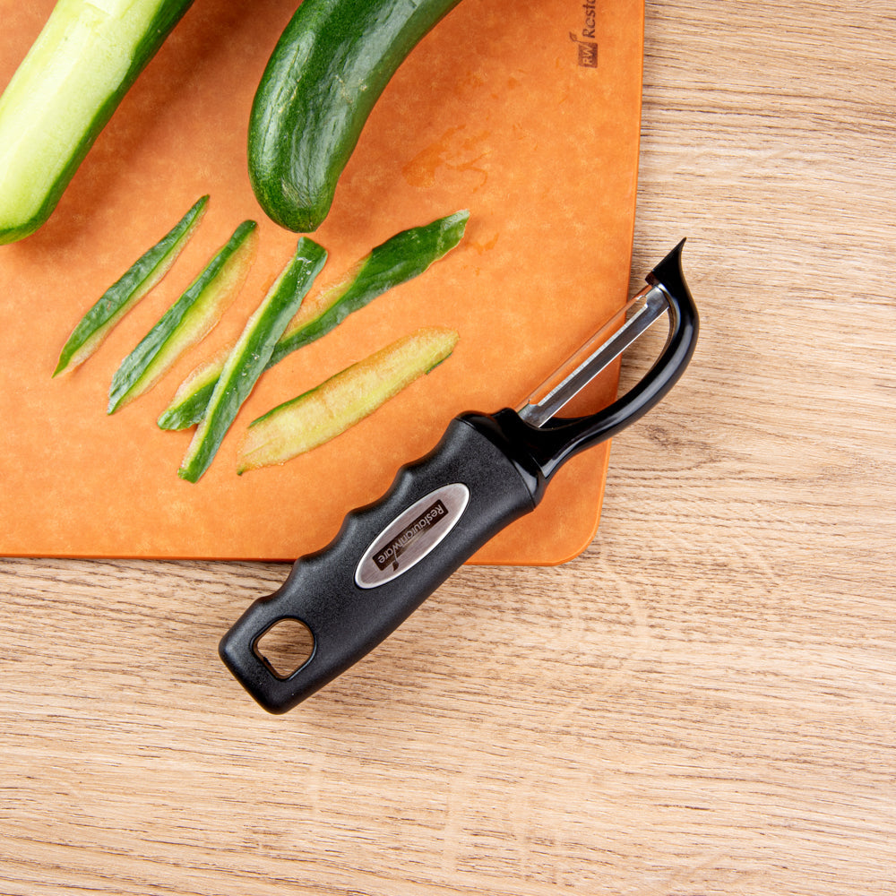 Comfy Grip Black Stainless Steel Vegetable Peeler - 7 1/2" - 1 count box