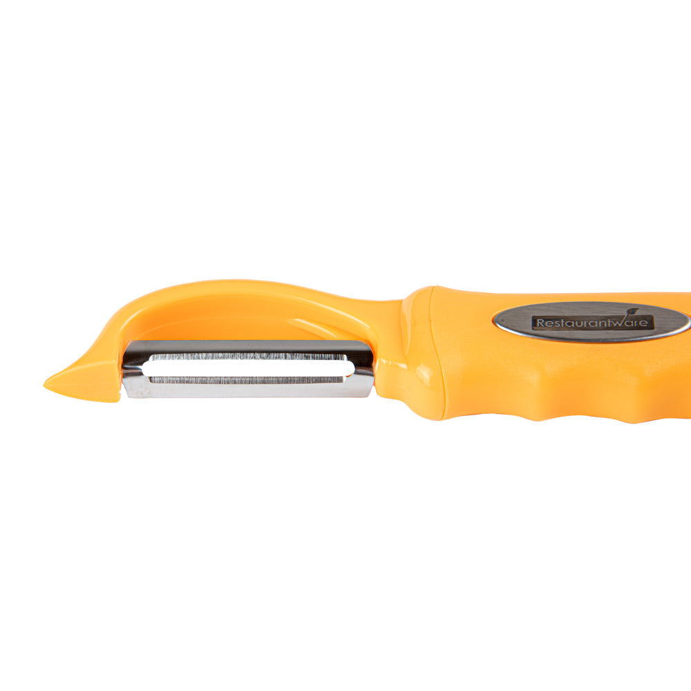 Comfy Grip Tangerine Orange Stainless Steel Vegetable Peeler - 7 1/2" - 1 count box