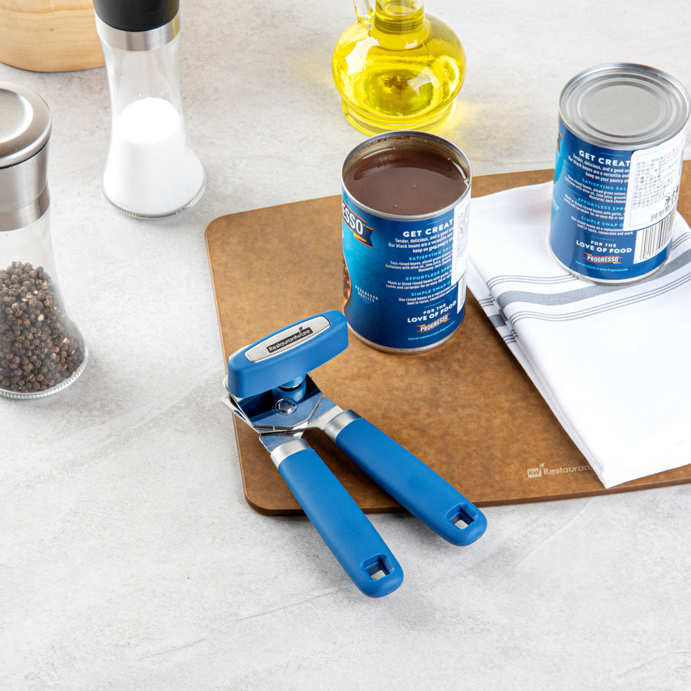 Comfy Grip Midnight Blue Stainless Steel Can Opener - 7 3/4" x 2" x 2 1/4" - 1 count box