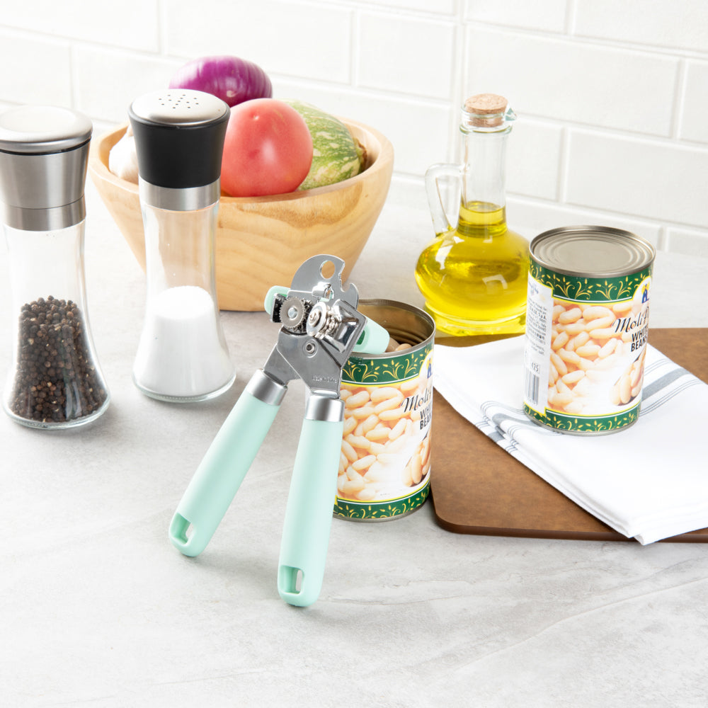 Comfy Grip Mint Green Stainless Steel Can Opener - 7 3/4" x 2" x 2 1/4" - 1 count box