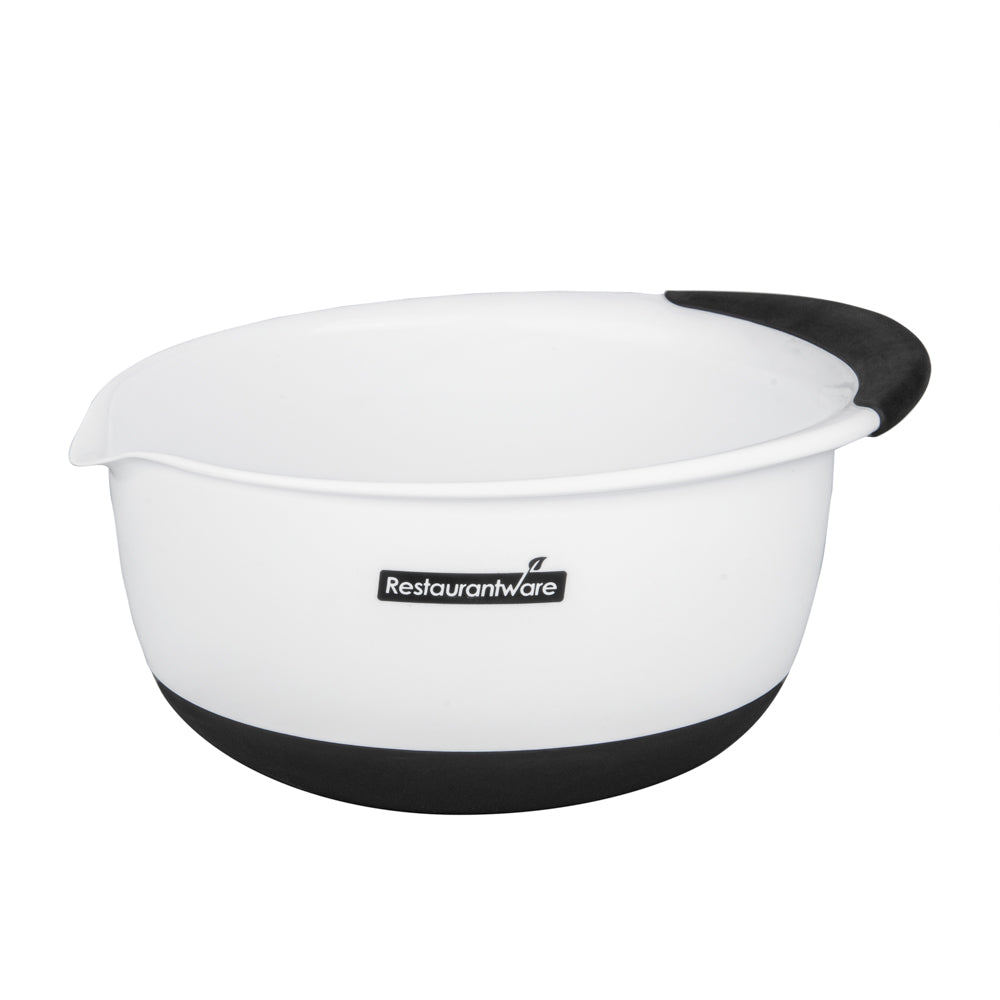 Comfy Grip White Plastic 3-Piece Mixing Bowl Set - with Pour Spout - 1 count box