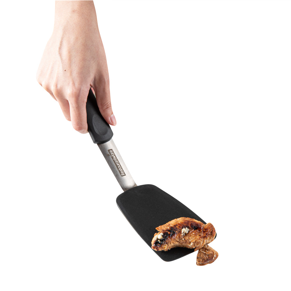 Comfy Grip Black Silicone 2-Piece Solid Turner Set - 1 count box