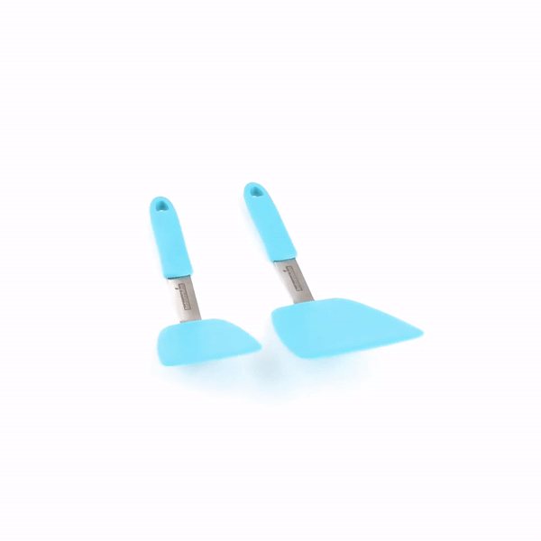 Comfy Grip Turquoise Silicone 2-Piece Solid Turner Set - 1 count box