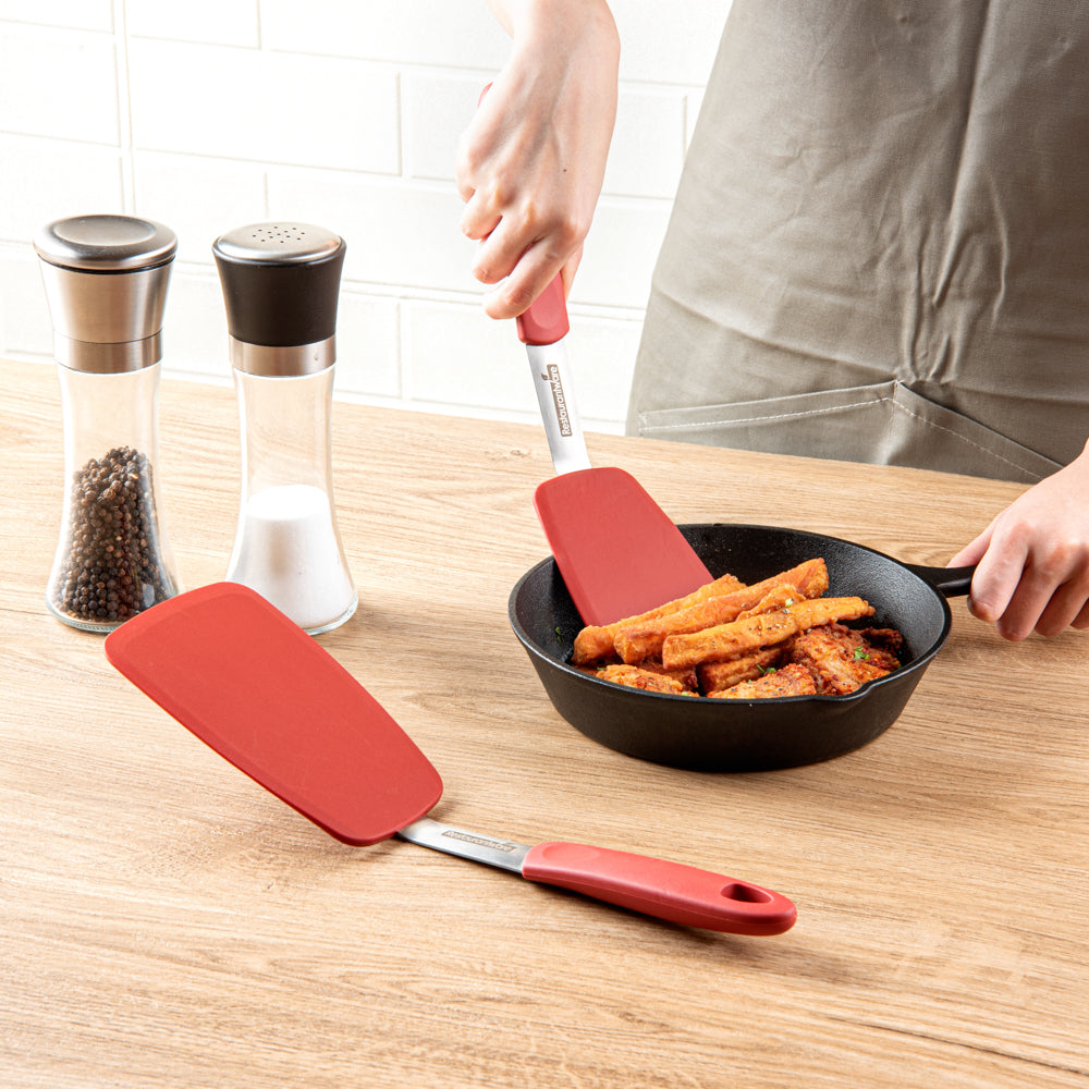 Comfy Grip Red Silicone 2-Piece Solid Turner Set - 1 count box