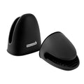 Comfy Grip Black Silicone 2-Piece Mini Pot Holder Mitt Set - Heat-Resistant - 4 1/4" x 3 1/2" x 4 1/4" - 1 count box