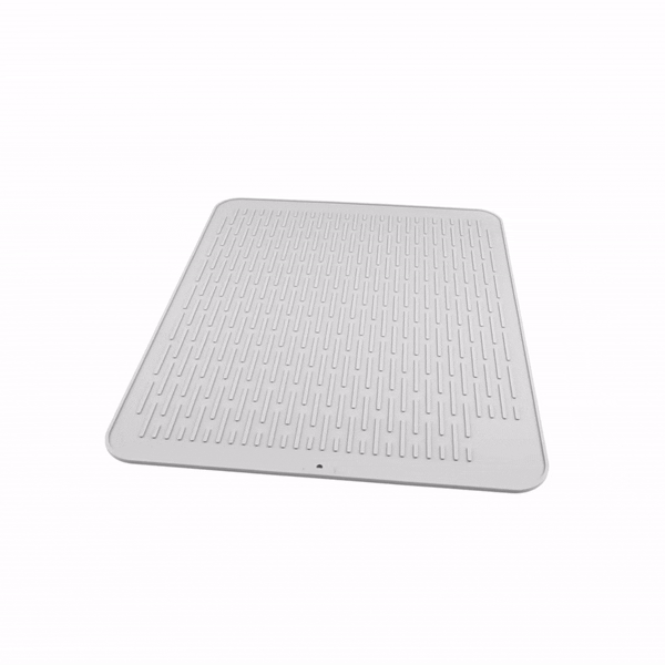 Comfy Grip Rectangle Gray Silicone Dish Drying Mat - 23" x 18" - 1 count box