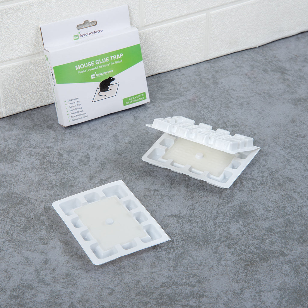 Pest Tek Plastic Mouse Glue Trap - Set of 2 - 4 1/2" x 3 1/4" x 1/2" - 10 count box
