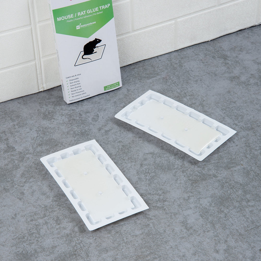 Pest Tek Plastic Mouse / Rat Glue Trap - Set of 2 - 8 1/4" x 4 1/4" x 1" - 10 count box