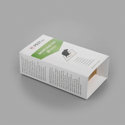 Pest Tek Paper Mouse Glue Trap - Covered, Set of 3 - 6" x 3" x 2" - 1 count box