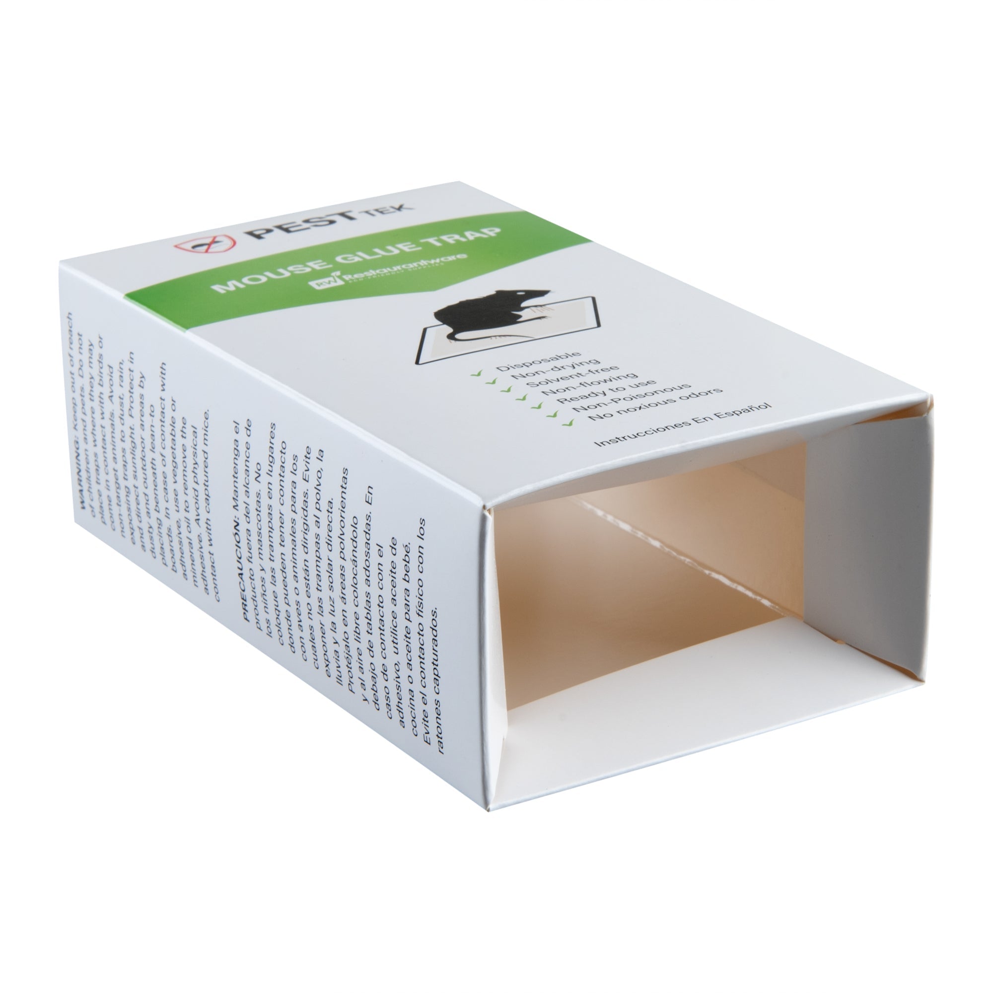 Pest Tek Paper Mouse Glue Trap - Covered, Set of 3 - 6" x 3" x 2" - 1 count box