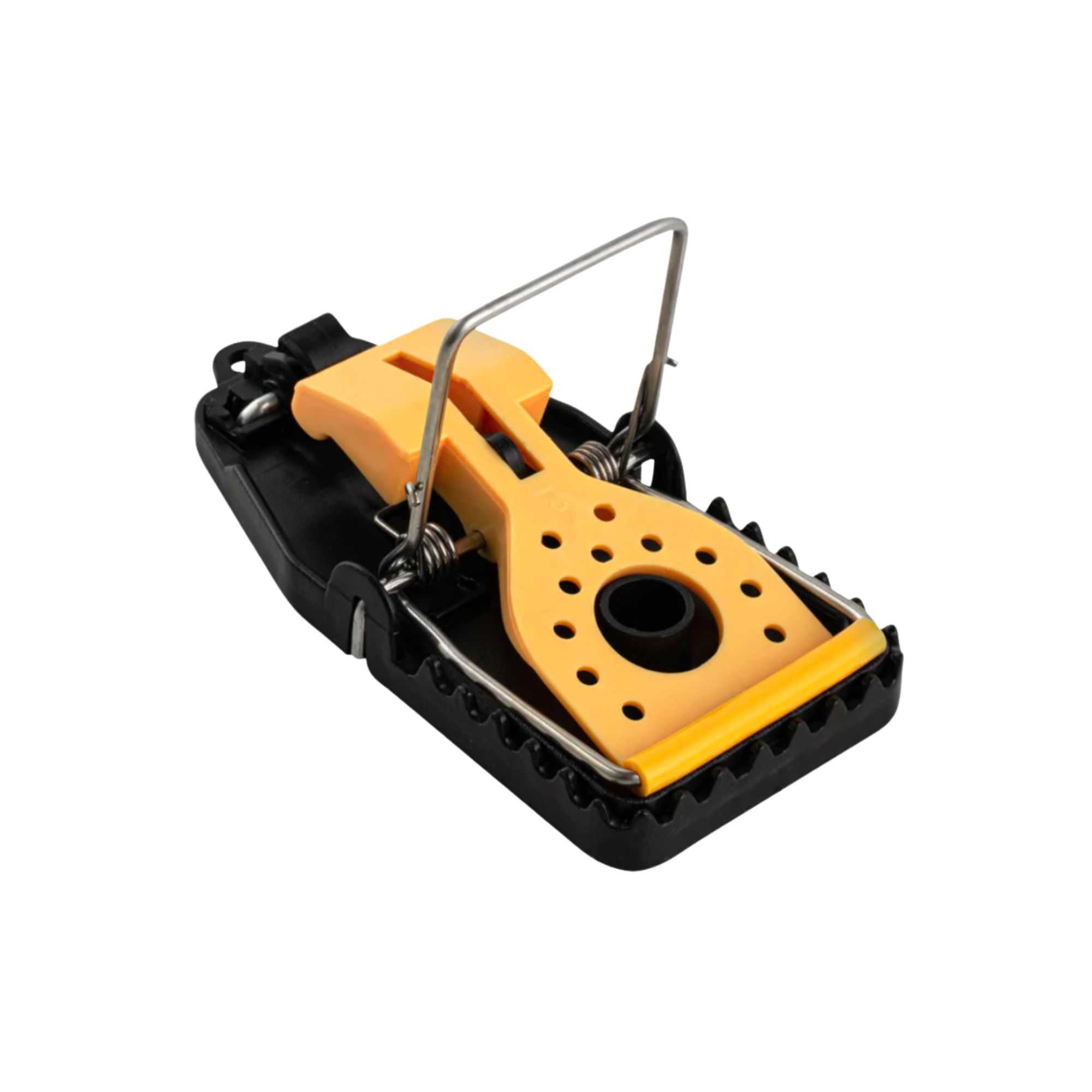 Pest Tek Yellow and Black Plastic Mouse Trap - Kill Bar, Reusable - 4 1/2" x 2" x 2 1/4" - 2 count box