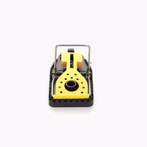 Pest Tek Yellow and Black Plastic Mouse Trap - Kill Bar, Reusable - 4 1/2" x 2" x 2 1/4" - 6 count box