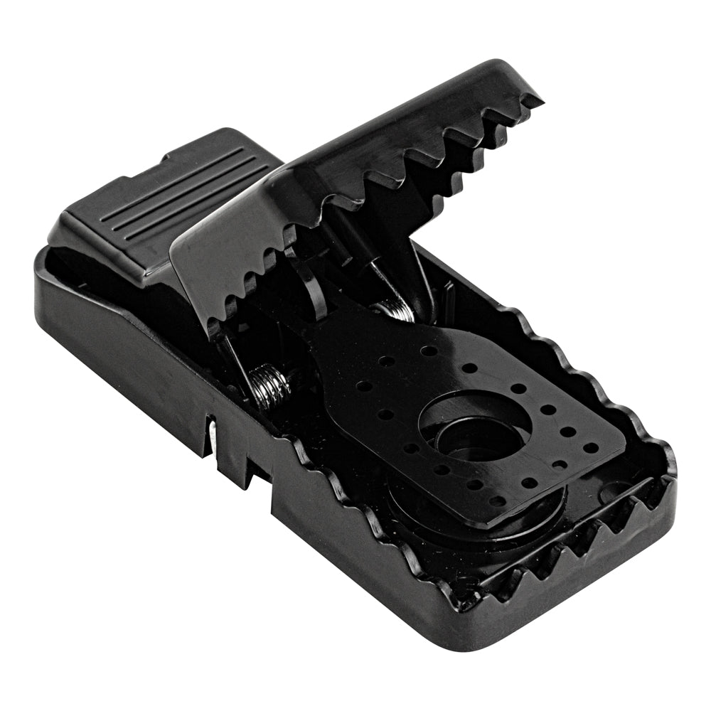 Pest Tek Black Plastic 8 Mouse Trap Set - with 2 Clamps, Interlocking Teeth, Reusable - 4 1/2" x 2" x 2 1/4" - 1 count box