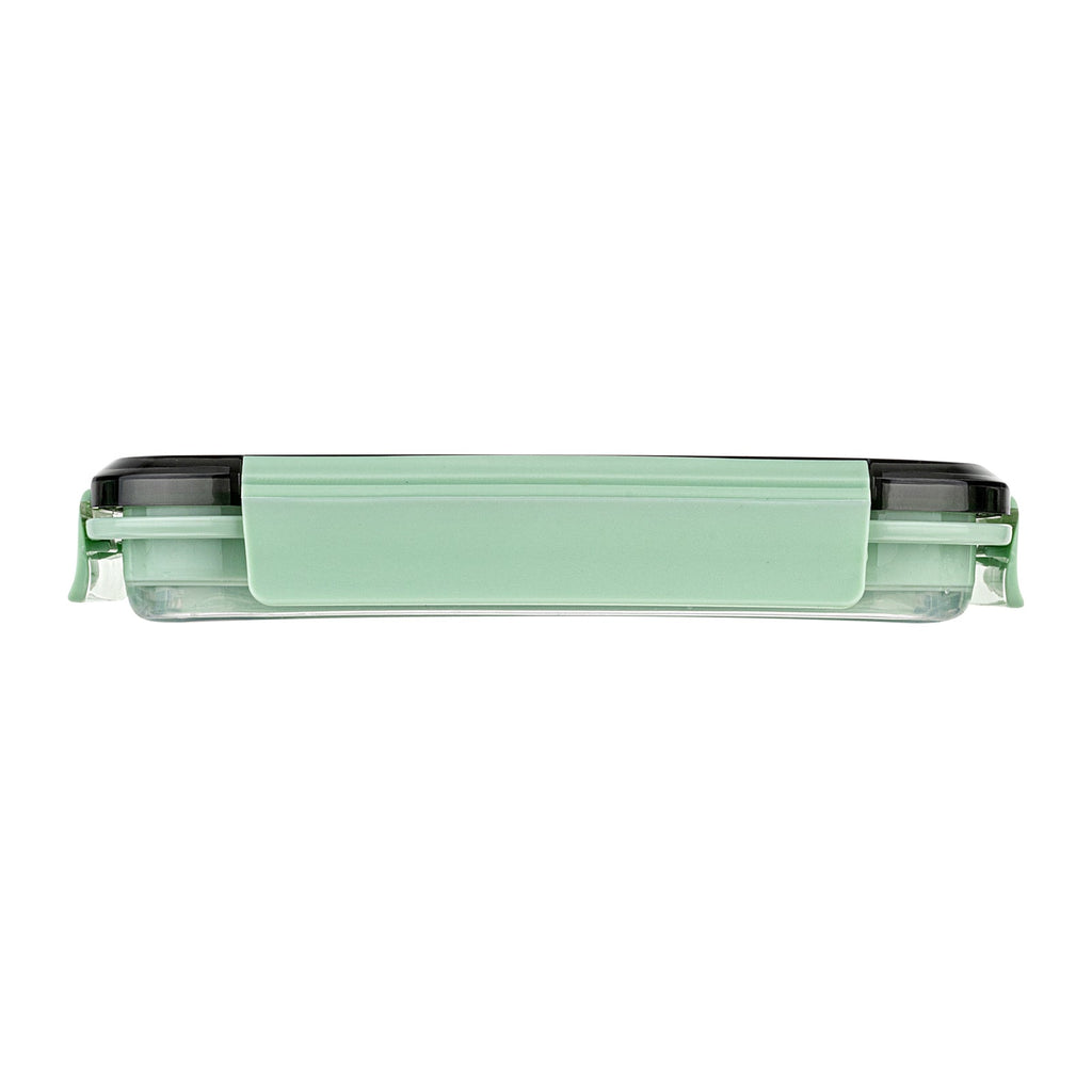 Fresh Hero 40 oz Green Plastic Airtight Food Storage Container - with Vented Lid, Collapsible - 8 1/4" x 6" x 3" - 1 count box
