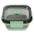 Fresh Hero 24 oz Green Plastic Airtight Food Storage Container - with Vented Lid, Collapsible - 6" x 6" x 2 3/4" - 1 count box