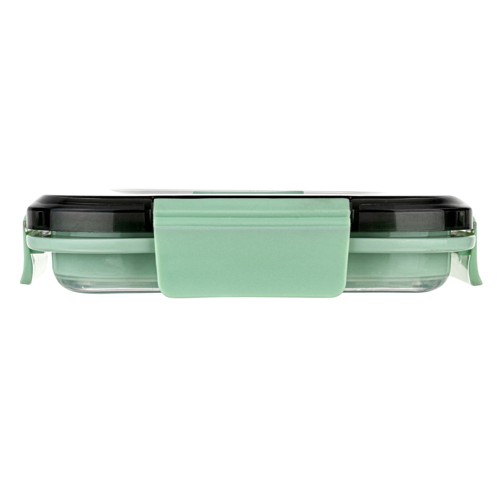 Fresh Hero 24 oz Green Plastic Airtight Food Storage Container - with Vented Lid, Collapsible - 6" x 6" x 2 3/4" - 1 count box