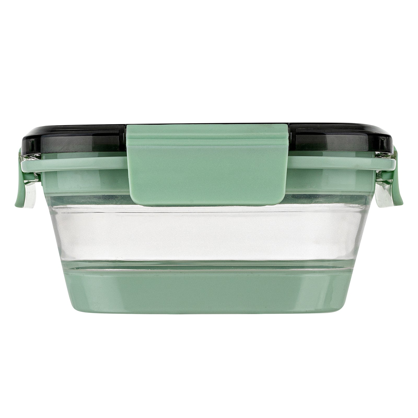 Fresh Hero 24 oz Green Plastic Airtight Food Storage Container - with Vented Lid, Collapsible - 6" x 6" x 2 3/4" - 20 count box