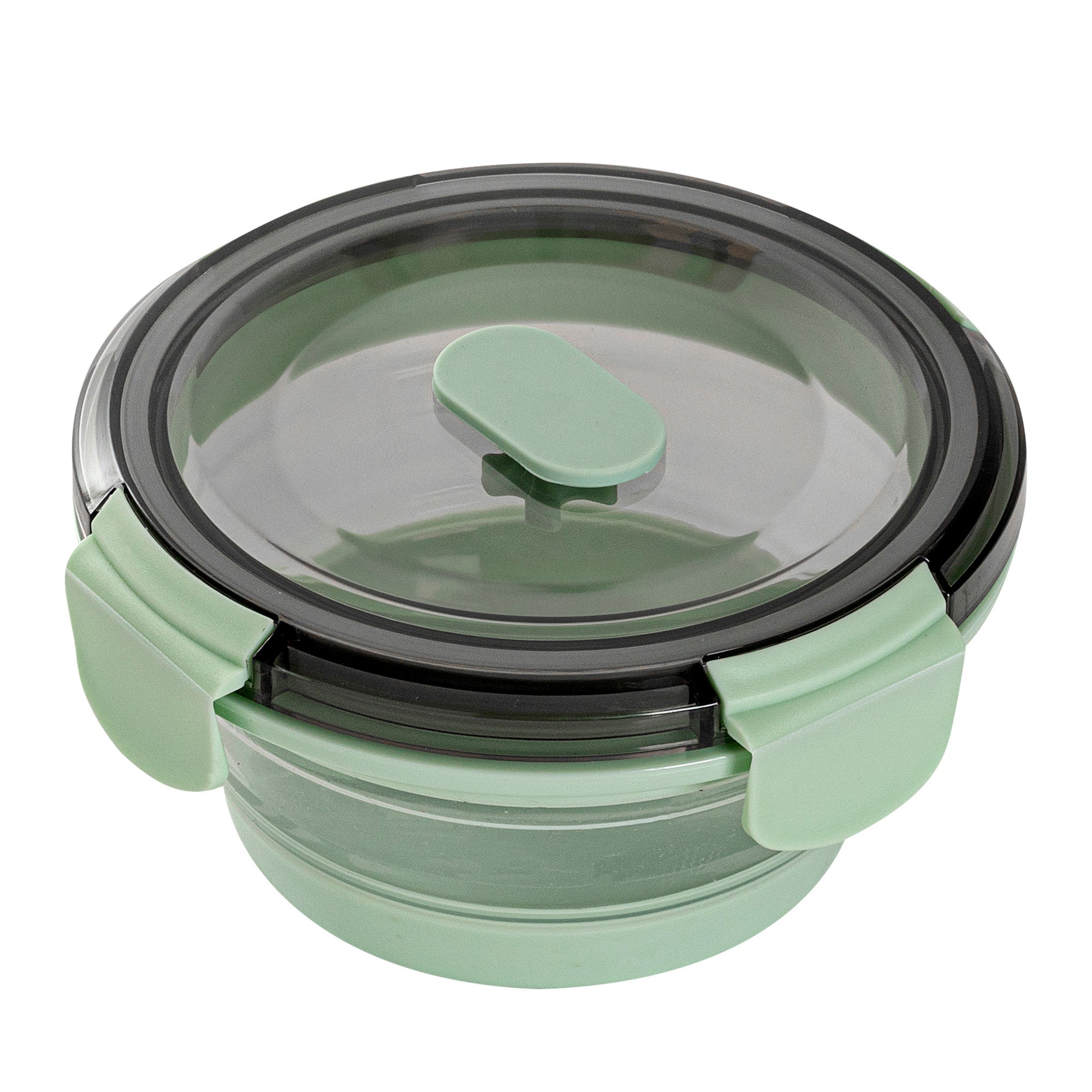 Fresh Hero 14 oz Green Plastic Airtight Food Storage Container - with Vented Lid, Collapsible - 5 1/2" x 5 1/2" x 2 3/4" - 1 count box