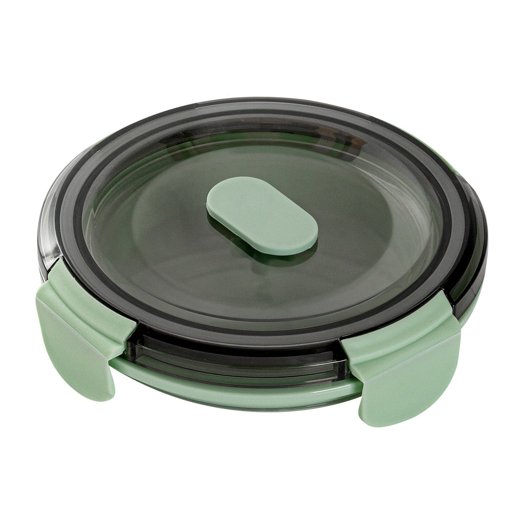 Fresh Hero 14 oz Green Plastic Airtight Food Storage Container - with Vented Lid, Collapsible - 5 1/2" x 5 1/2" x 2 3/4" - 20 count box
