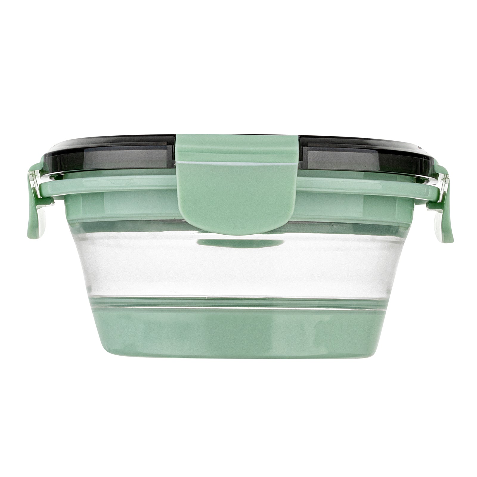Fresh Hero 27 oz Green Plastic Airtight Food Storage Container - with Vented Lid, Collapsible - 6 3/4" x 6 3/4" x 2 3/4" - 1 count box