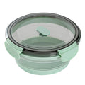 Fresh Hero 34 oz Green Plastic Airtight Food Storage Container - with Vented Lid, Collapsible - 7 1/4" x 7 1/4" x 3" - 1 count box