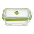 Fresh Hero 32 oz Green Silicone Airtight Food Storage Container - with Vented Lid, Collapsible - 7 3/4" x 5 1/2" x 2 3/4" - 1 count box