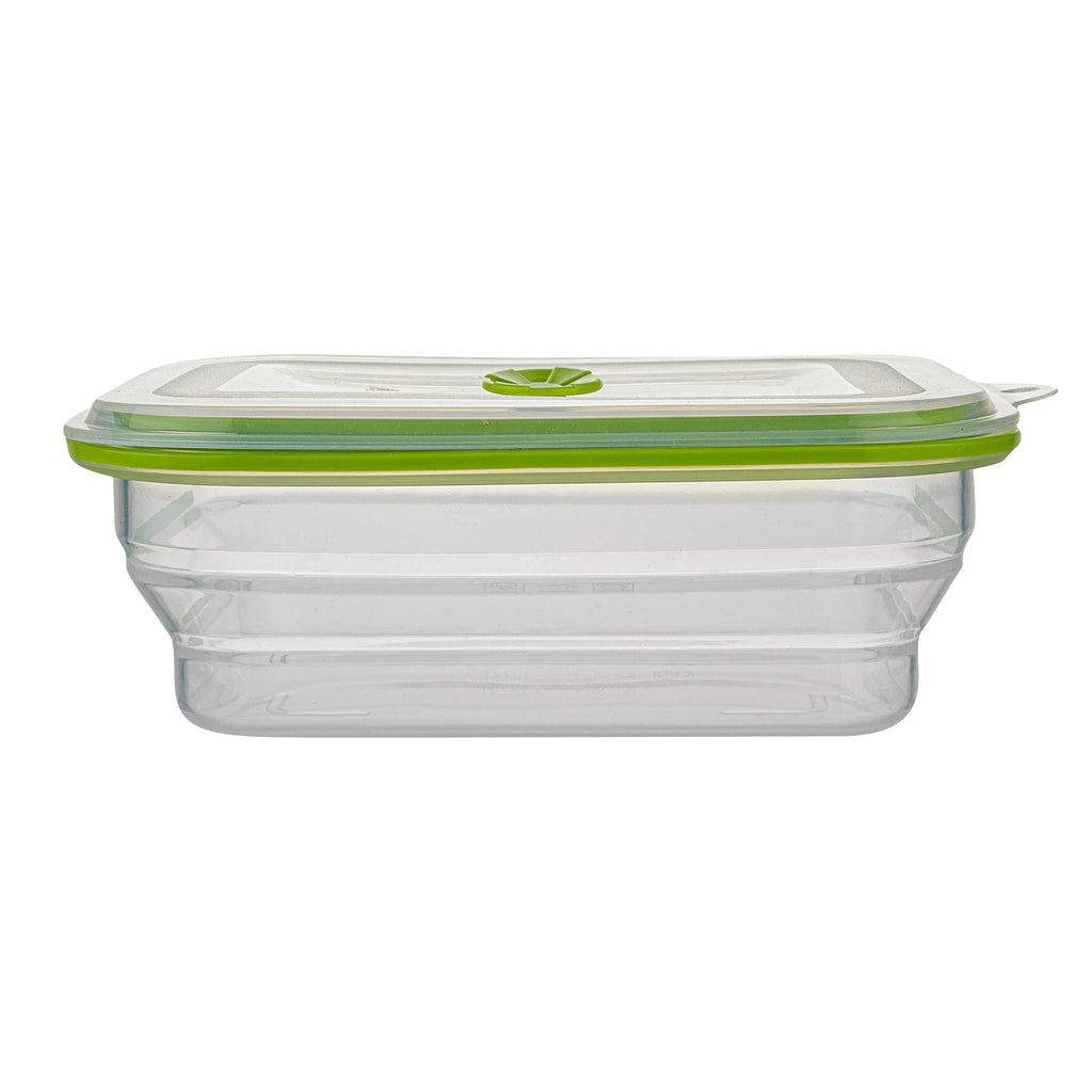 Fresh Hero 51 oz Green Silicone Airtight Food Storage Container - with Vented Lid, Collapsible - 9 1/4" x 7" x 3" - 20 count box