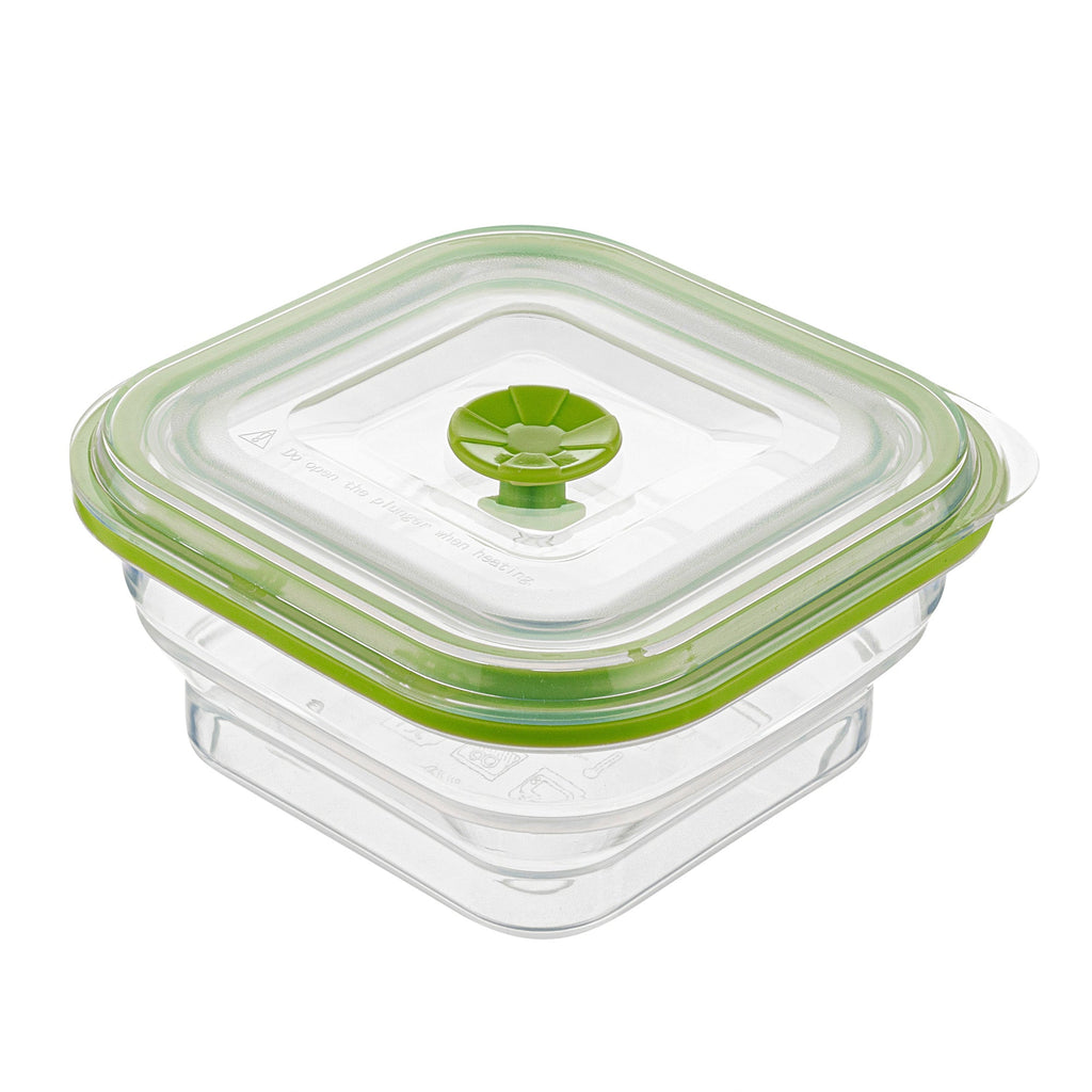 Fresh Hero 16 oz Green Silicone Airtight Food Storage Container - with Vented Lid, Collapsible - 5 1/4" x 5 1/4" x 2 3/4" - 1 count box