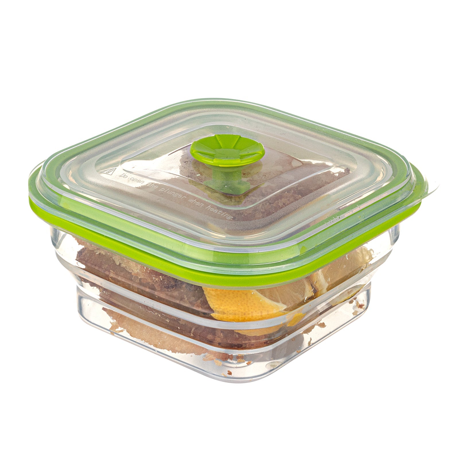 Fresh Hero 16 oz Green Silicone Airtight Food Storage Container - with Vented Lid, Collapsible - 5 1/4" x 5 1/4" x 2 3/4" - 20 count box