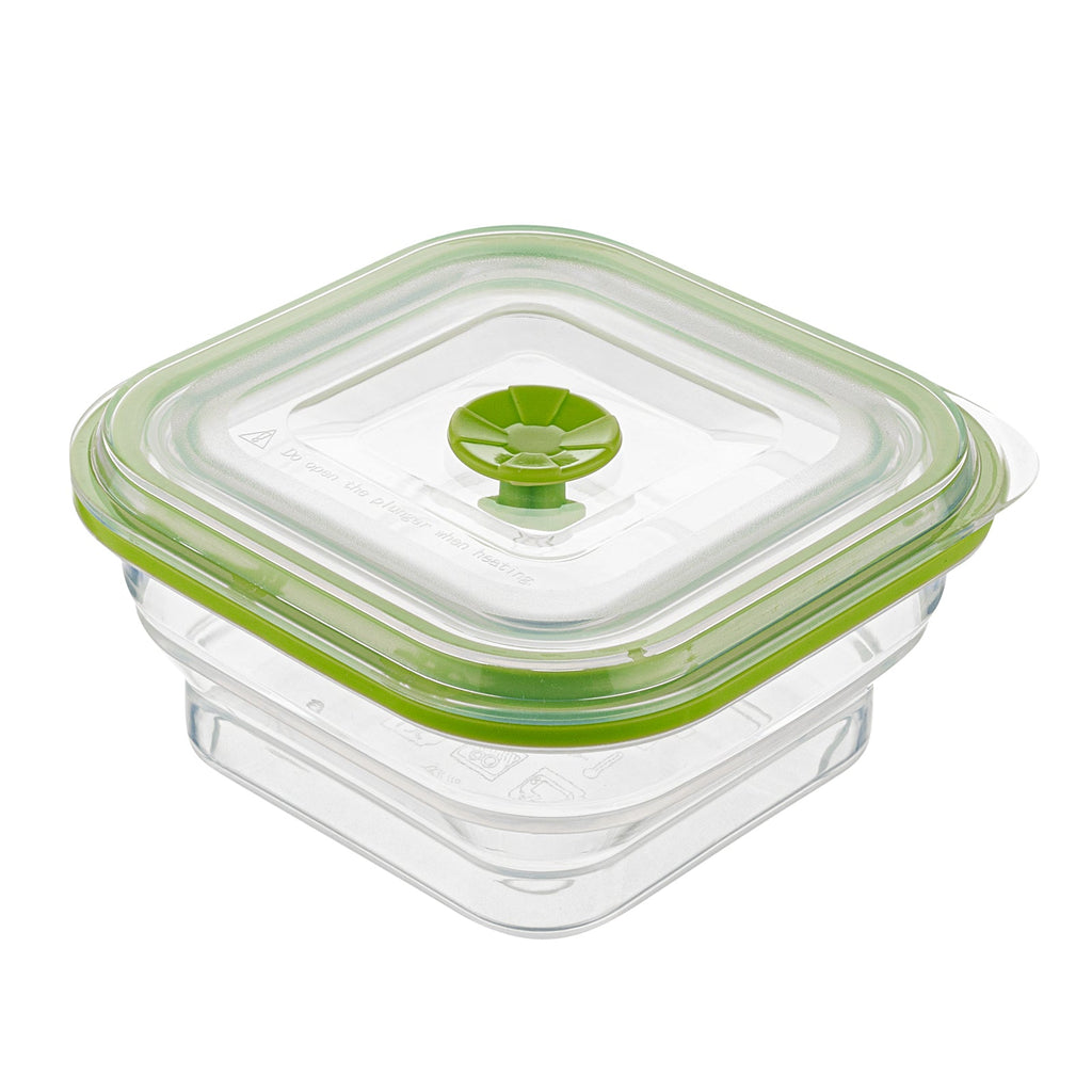 Fresh Hero 16 oz Green Silicone Airtight Food Storage Container - with Vented Lid, Collapsible - 5 1/4" x 5 1/4" x 2 3/4" - 20 count box