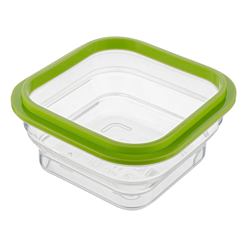 Fresh Hero 16 oz Green Silicone Airtight Food Storage Container - with Vented Lid, Collapsible - 5 1/4" x 5 1/4" x 2 3/4" - 20 count box