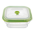 Fresh Hero 37 oz Green Silicone Airtight Food Storage Container - with Vented Lid, Collapsible - 7" x 7" x 3" - 1 count box