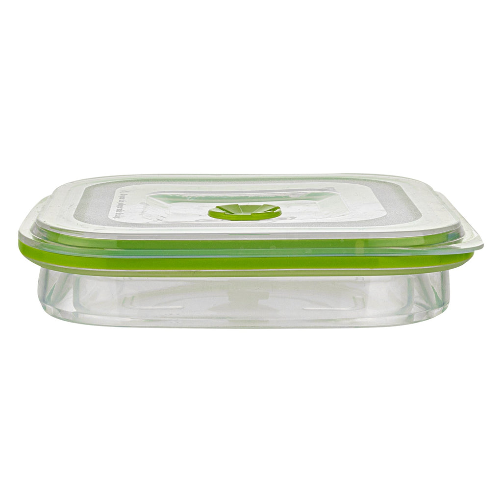 Fresh Hero 37 oz Green Silicone Airtight Food Storage Container - with Vented Lid, Collapsible - 7" x 7" x 3" - 1 count box